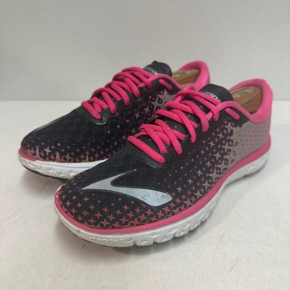 GOOD Brooks Women's Pure Flow 5 Lightweight Running Training Black Pink Gray 6.5 - Picture 1 of 10